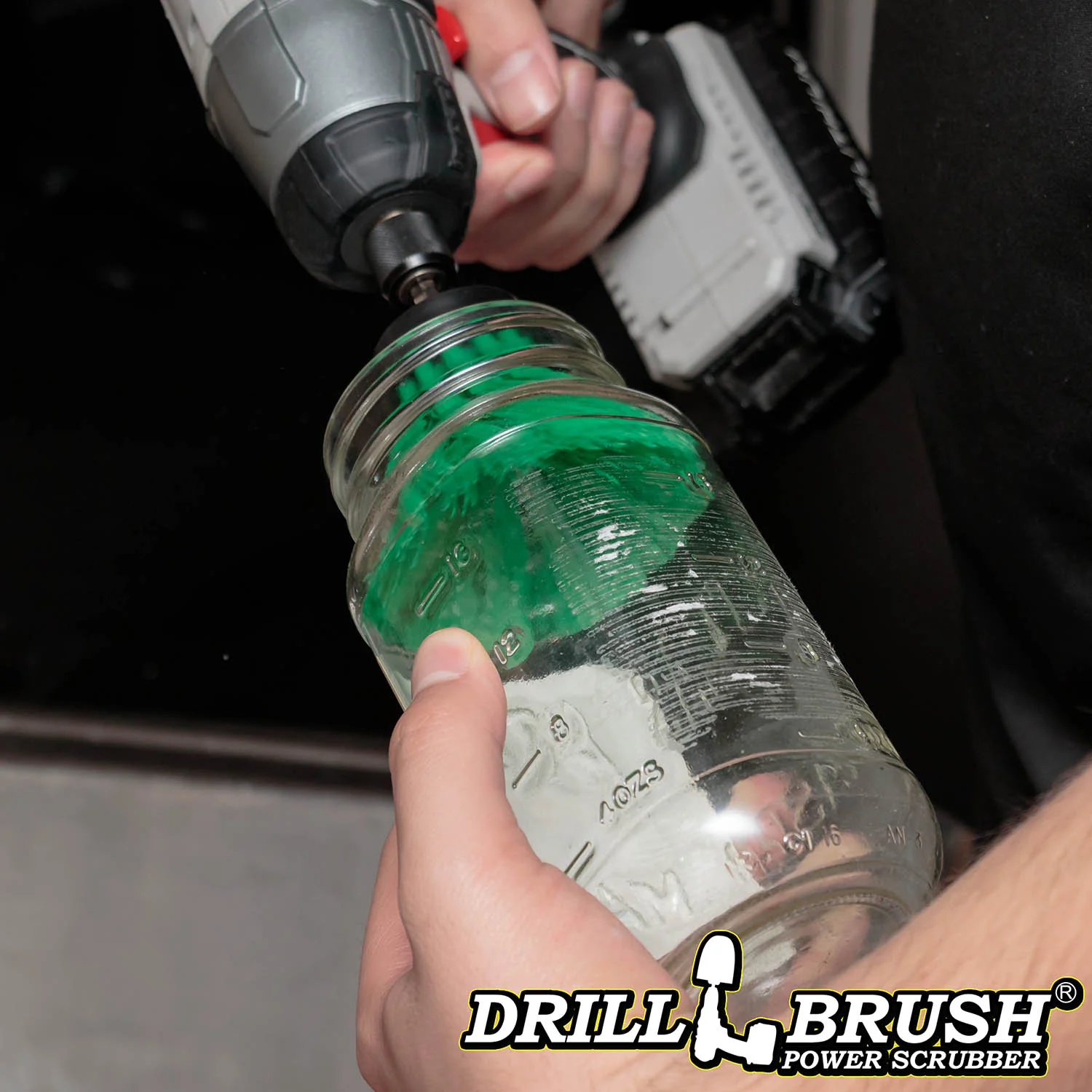 1in Green Brush - Medium Stiffness - Long Bristles - Kitchen Spot Cleaning | 1in-L-G-QC-DB - Image 3