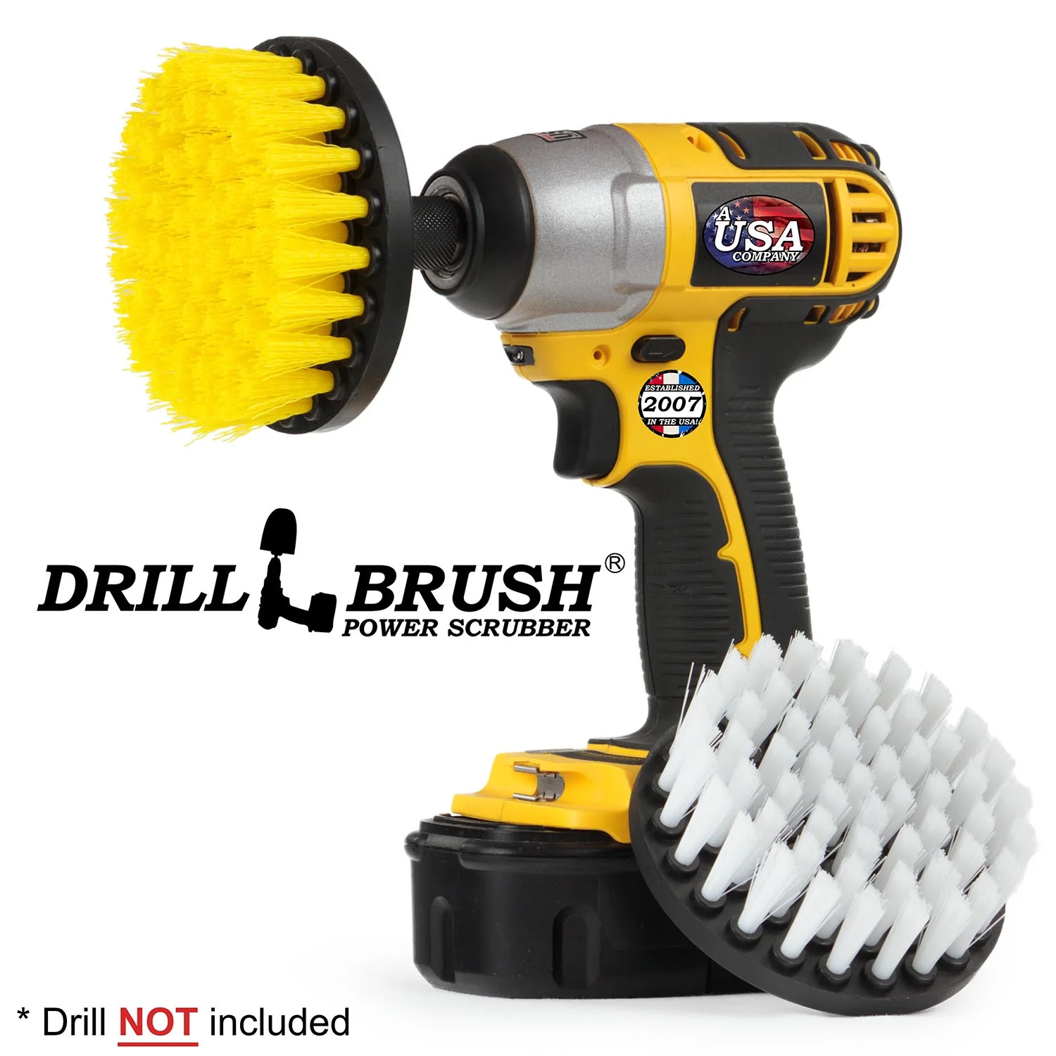 2-piece 4 inch Brush Kit - Soft & Medium Bristles - Home, Auto, & Bathroom Cleaning | 4in-S-WY-QC-DB - Image 2