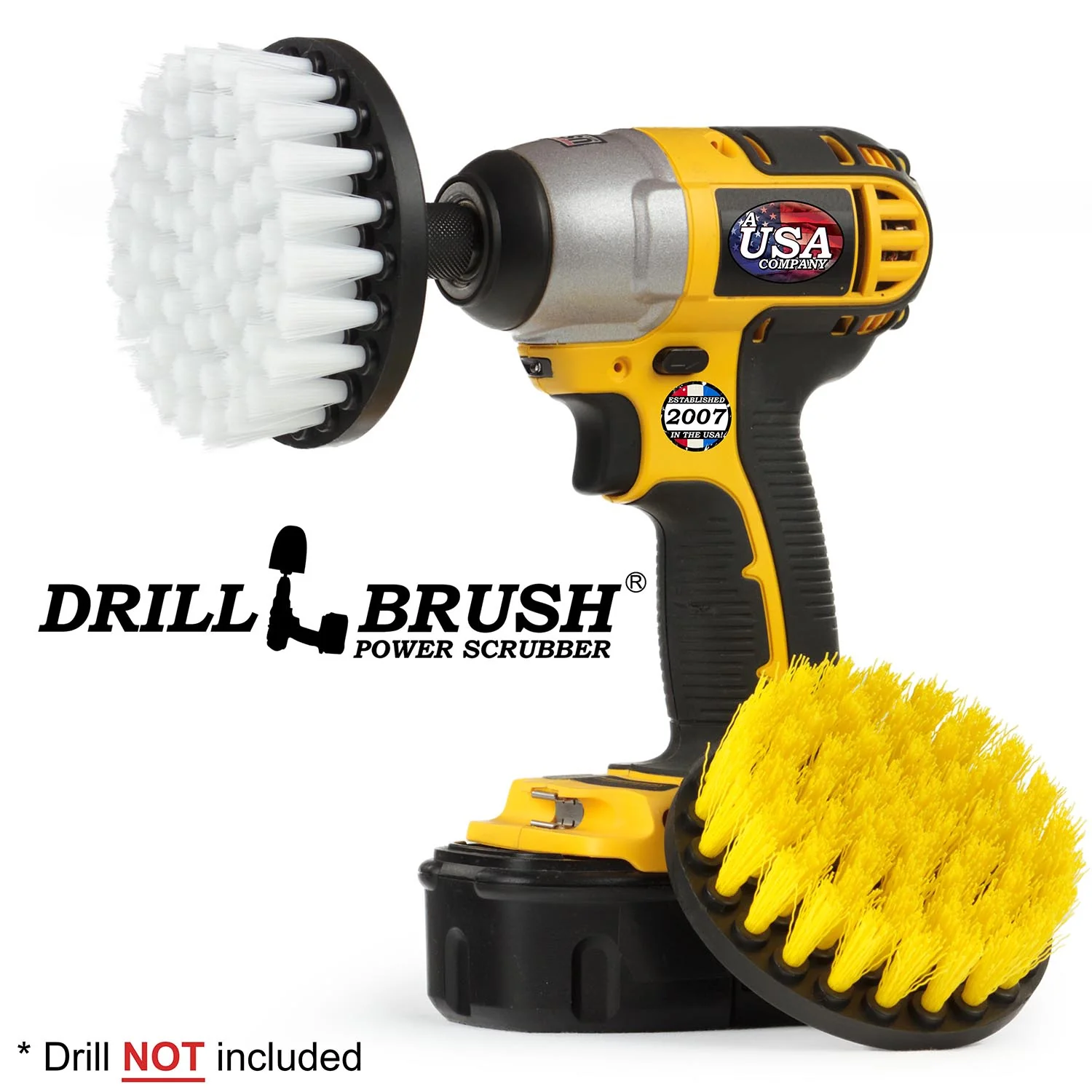2-piece 4 inch Brush Kit - Soft & Medium Bristles - Home, Auto, & Bathroom Cleaning | 4in-S-WY-QC-DB - Image 3