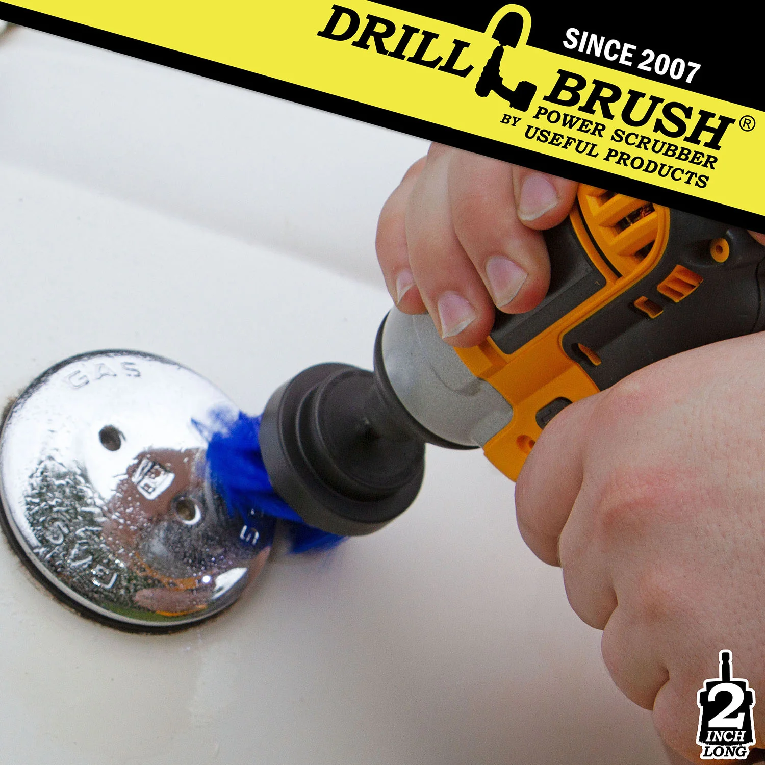 2in Blue Brush - Medium Stiffness - Long Bristles - Pool & Marine Cleaning | 2in-L-B-QC-DB - Image 3