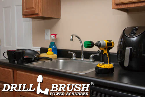 2in Green Brush - Medium Stiffness - Long Bristles - Kitchen Spot Cleaning | 2in-L-G-QC-DB - Image 6