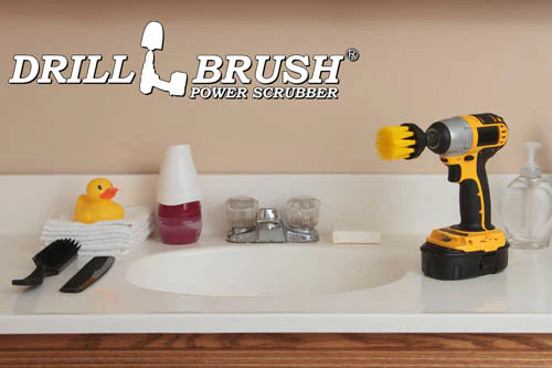 2in Yellow Brush - Medium Stiffness - Long Bristles - Bathroom Spot Cleaning | 2in-L-Y-QC-DB - Image 4