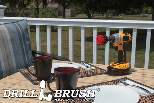 2in Red Brush - High Stiffness - Short Bristles - Outdoor Spot Cleaning | 2in-S-R-QC-DB - Image 5