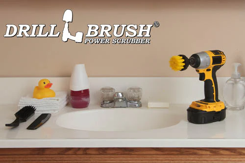 2in Yellow Brush - Medium Stiffness - Short Bristles - Bathroom Spot Cleaning | 2in-S-Y-QC-DB - Image 5