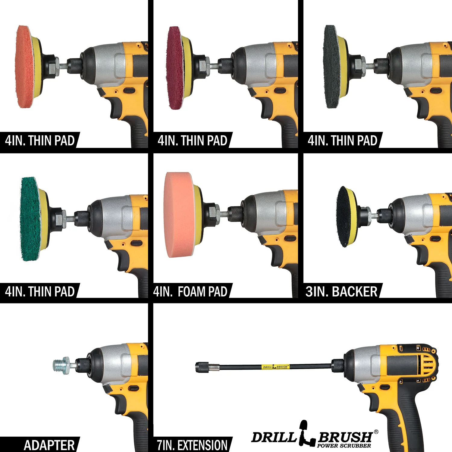 38 Piece Drillbrush Cleaning Kit - Soft, Medium, Stiff, & Ultra Stiff | 38pc-combo-QC-DB-A - Image 2