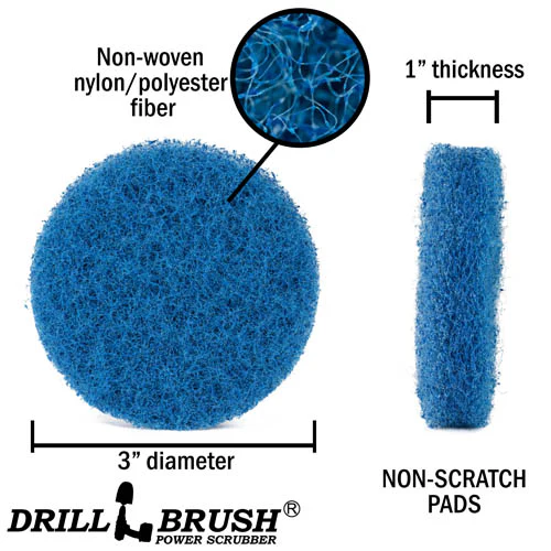 3in Blue Scrubbing Pads Refill - Stiff - Kitchen & Cookware Cleaning | 3in-P4B-refill-DB - Image 4