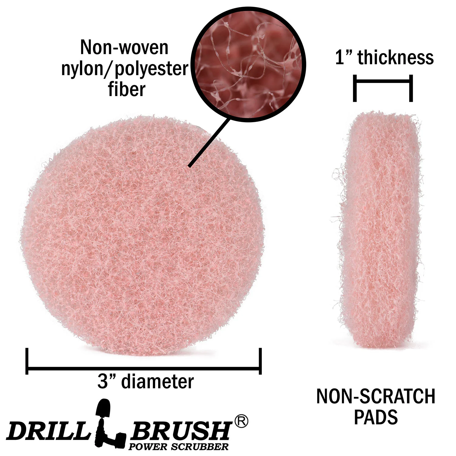 3 Inch Pink Scrubbing Pad Refill - Image 3