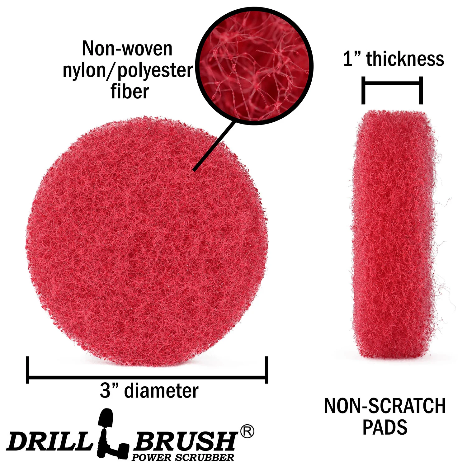 3in Red Pad Refill Kit - Medium Pads - Bathroom Cleaning | 3in-P4R-refill-DB - Image 3