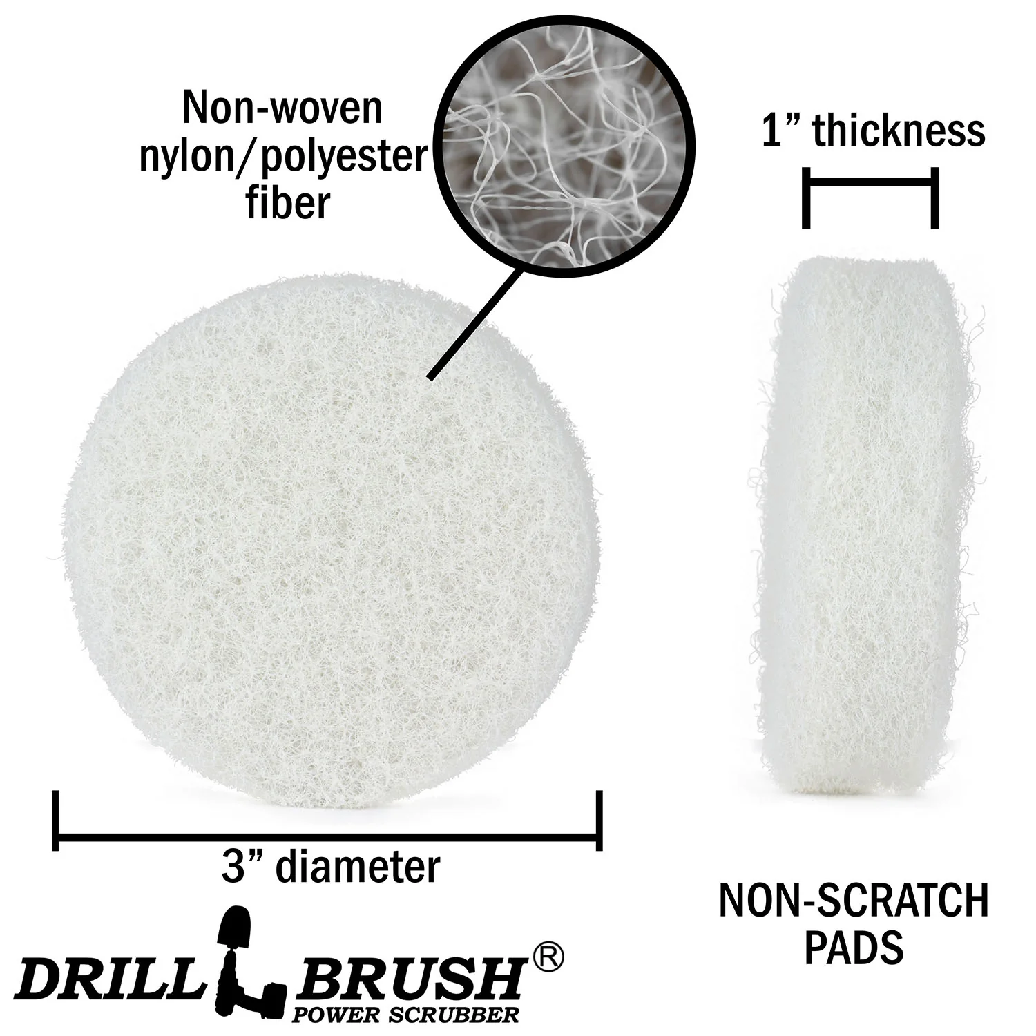 3 Inch White Scrubbing Pad Refill - Image 3