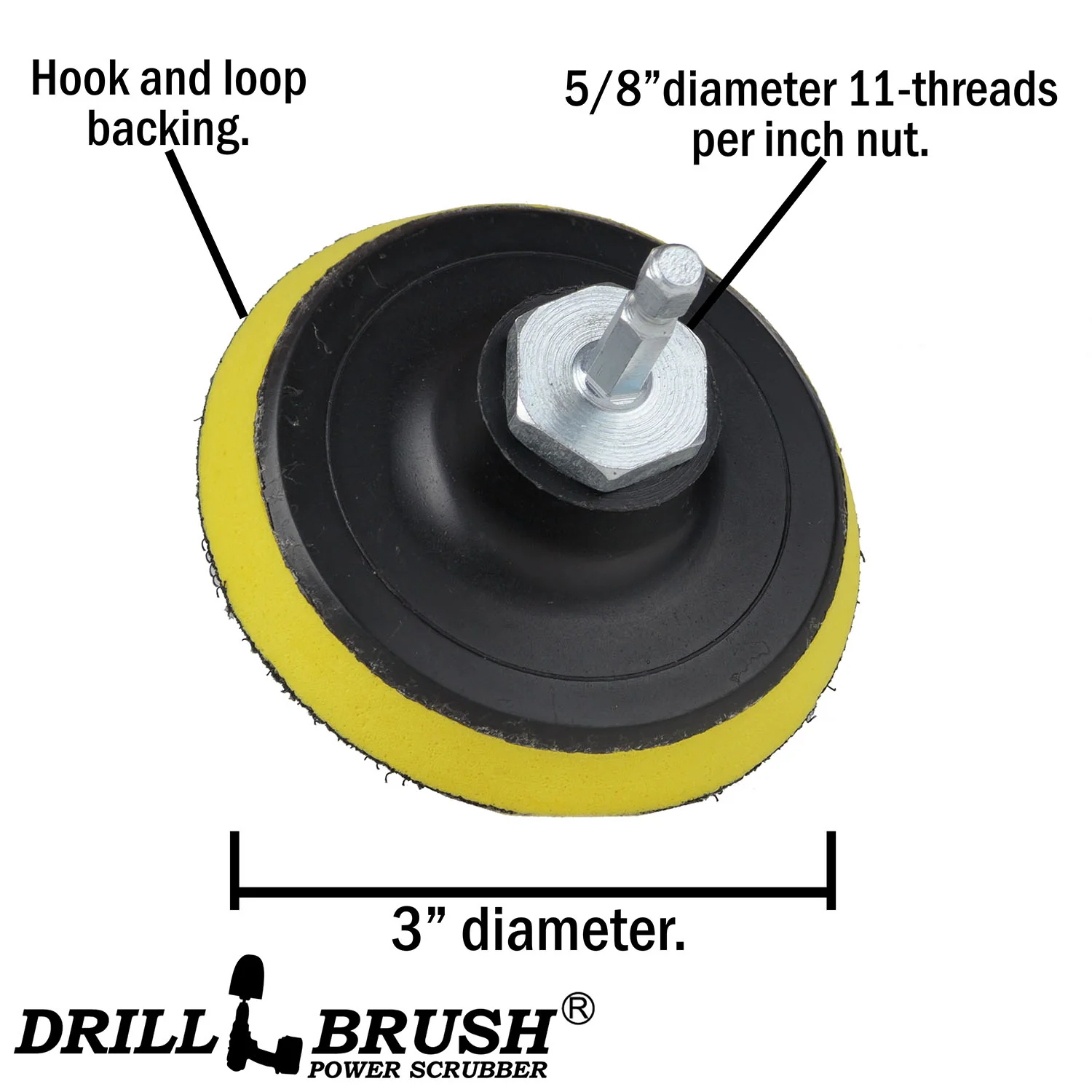 3in Pad Backer - Hook-and-Loop - Scrubbing Pad Accessory | 3in-V-QC-DB - Image 3