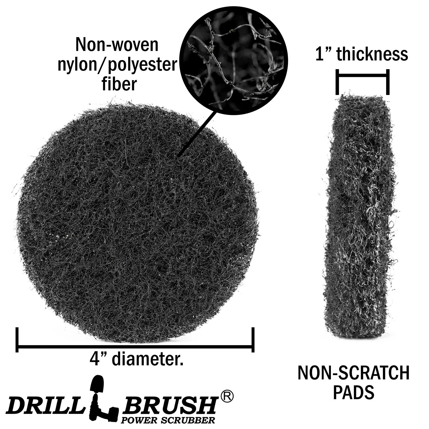 4in Black Scrub Pad 4 Pack - Image 4