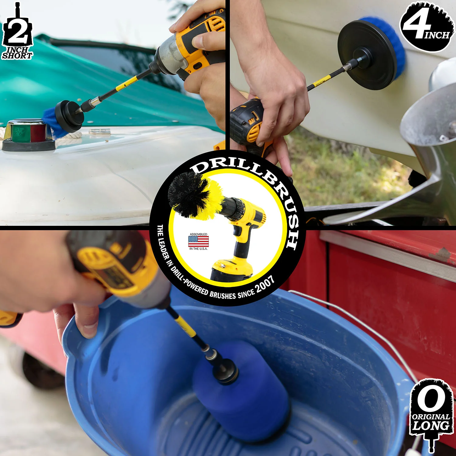 4in Flat Brush, 2in Short Brush, and Jumbo Original all in Medium Blue Plus 5" Extension - Aquarium Cleaning Products  | B-S-42J-5X-QC-DB - Image 4