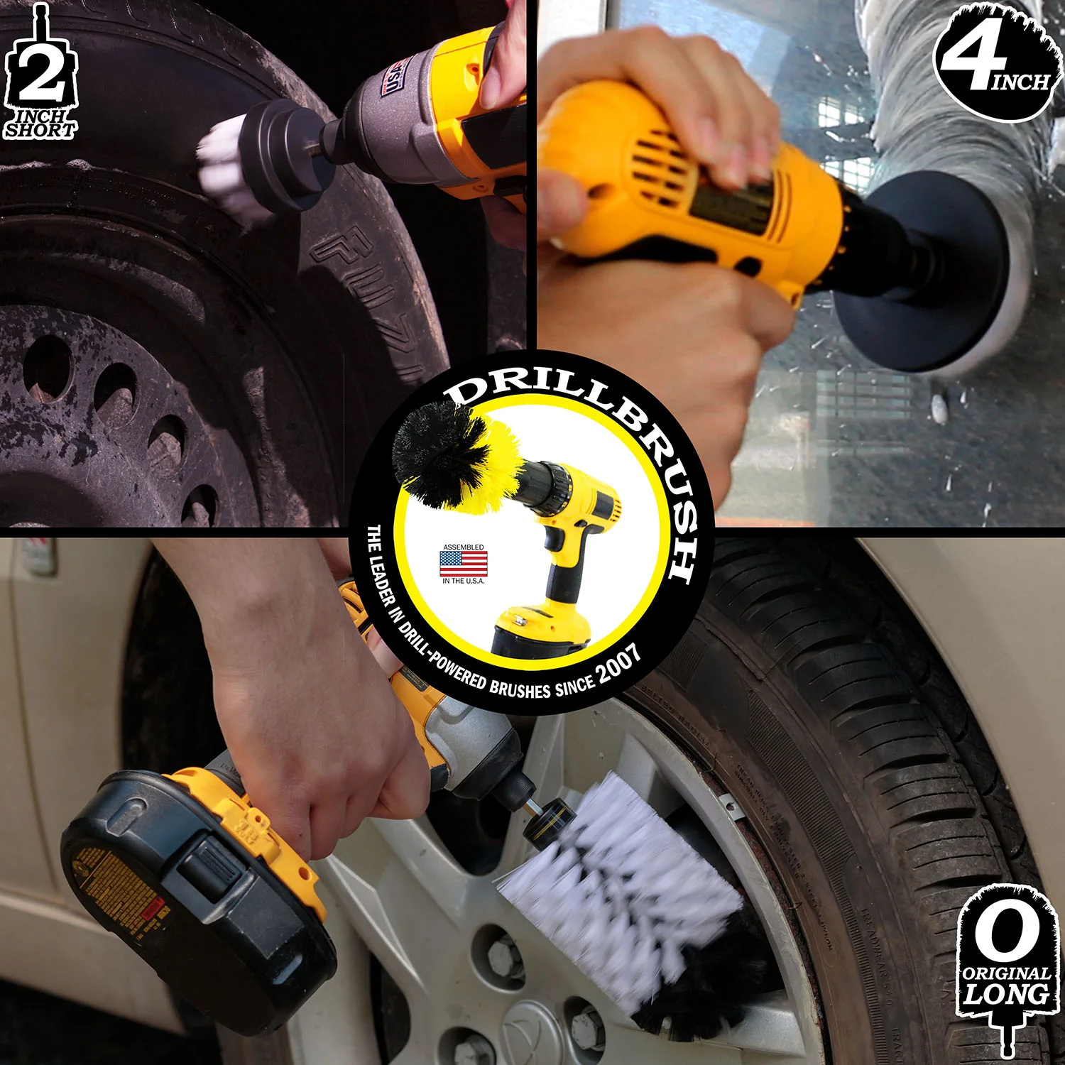 4in Flat Brush, 2in Short Brush, and Jumbo Original all in Soft White - Automotive Cleaning kit | W-S-42J-QC-DB - Image 4