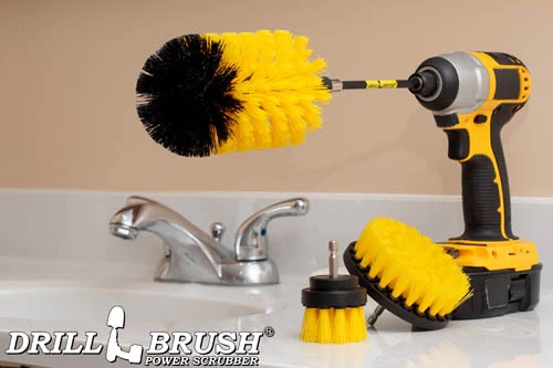 4in Flat Brush, 2in Short Brush, and Jumbo Original all in Medium Yellow Plus 5" Extension - All Purpose Cleaner with Extender  | Y-S-42J-5X-QC-DB - Image 6