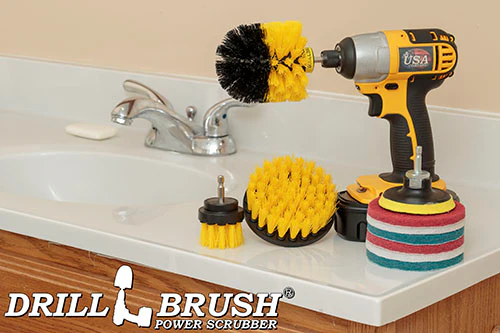 Original, 4in, & 2in Medium Yellow Brushes w/ 4in Variety Pads - Bathroom Cleaning | S-Y42O-P4-2WRB-3V-QC-DB - Image 8