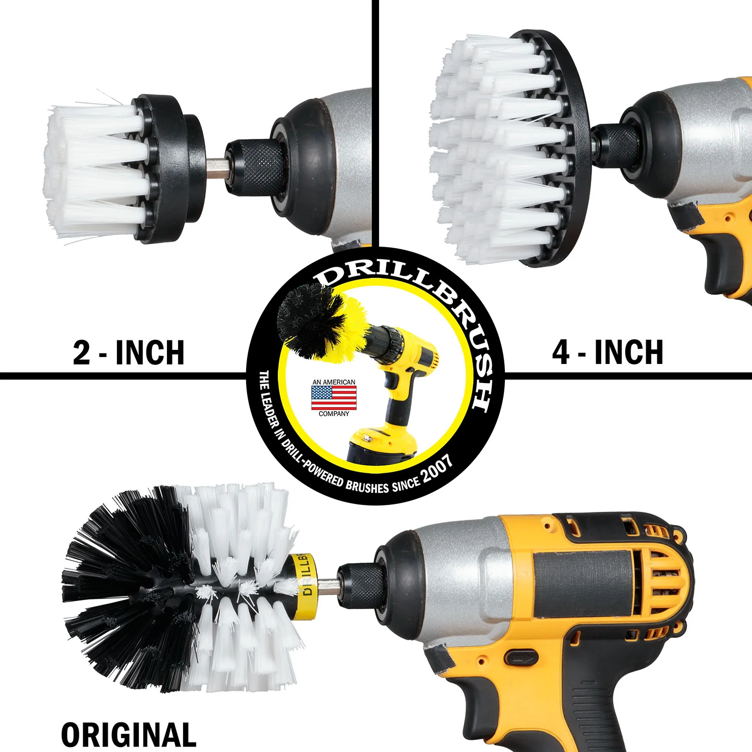 Original, 4in, & 2in Soft White Brushes w/ 4in Variety Pads - Home & Auto | S-W42O-P4-2WRB-3V-QC-DB - Image 3