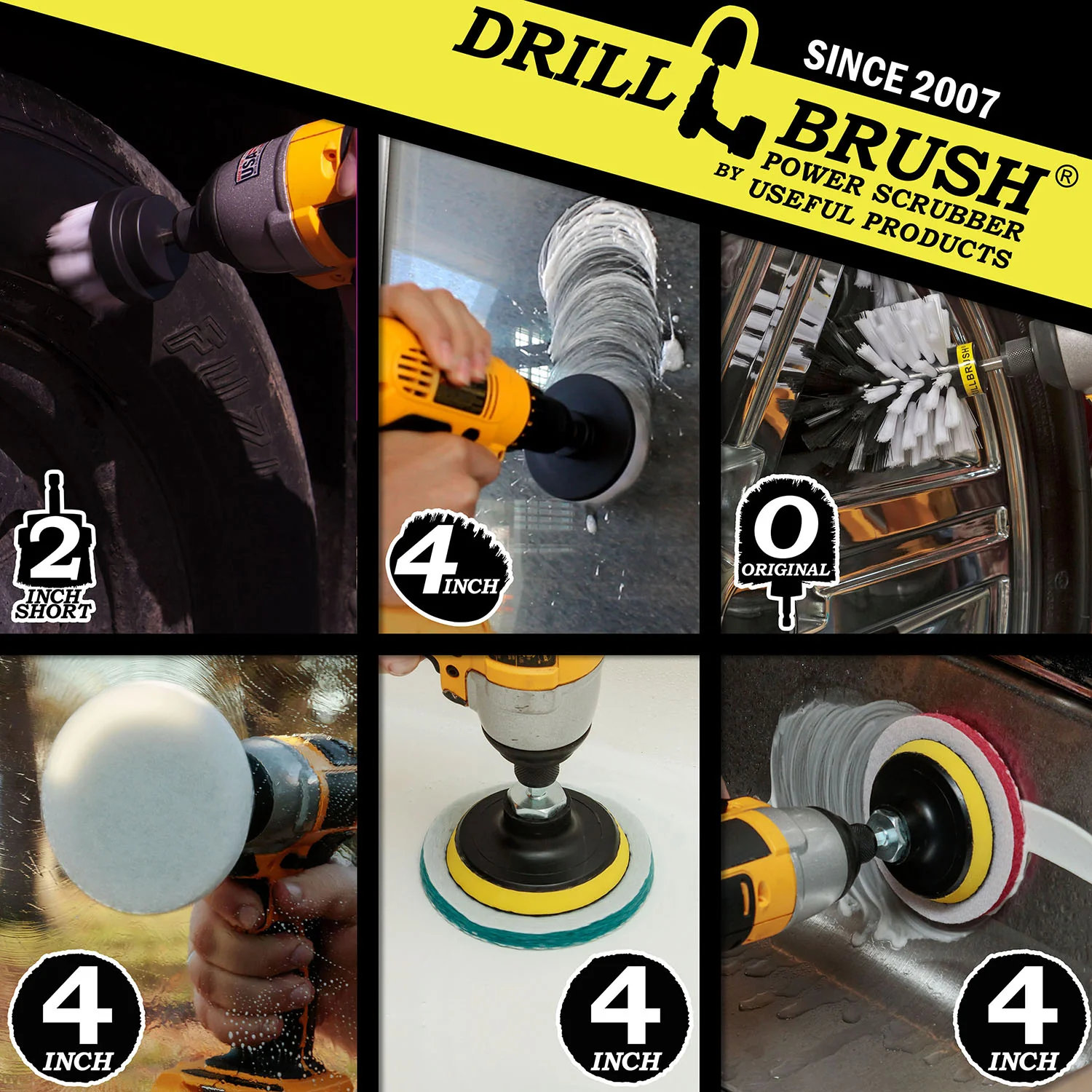 Original, 4in, & 2in Soft White Brushes w/ 4in Variety Pads - Home & Auto | S-W42O-P4-2WRB-3V-QC-DB - Image 5