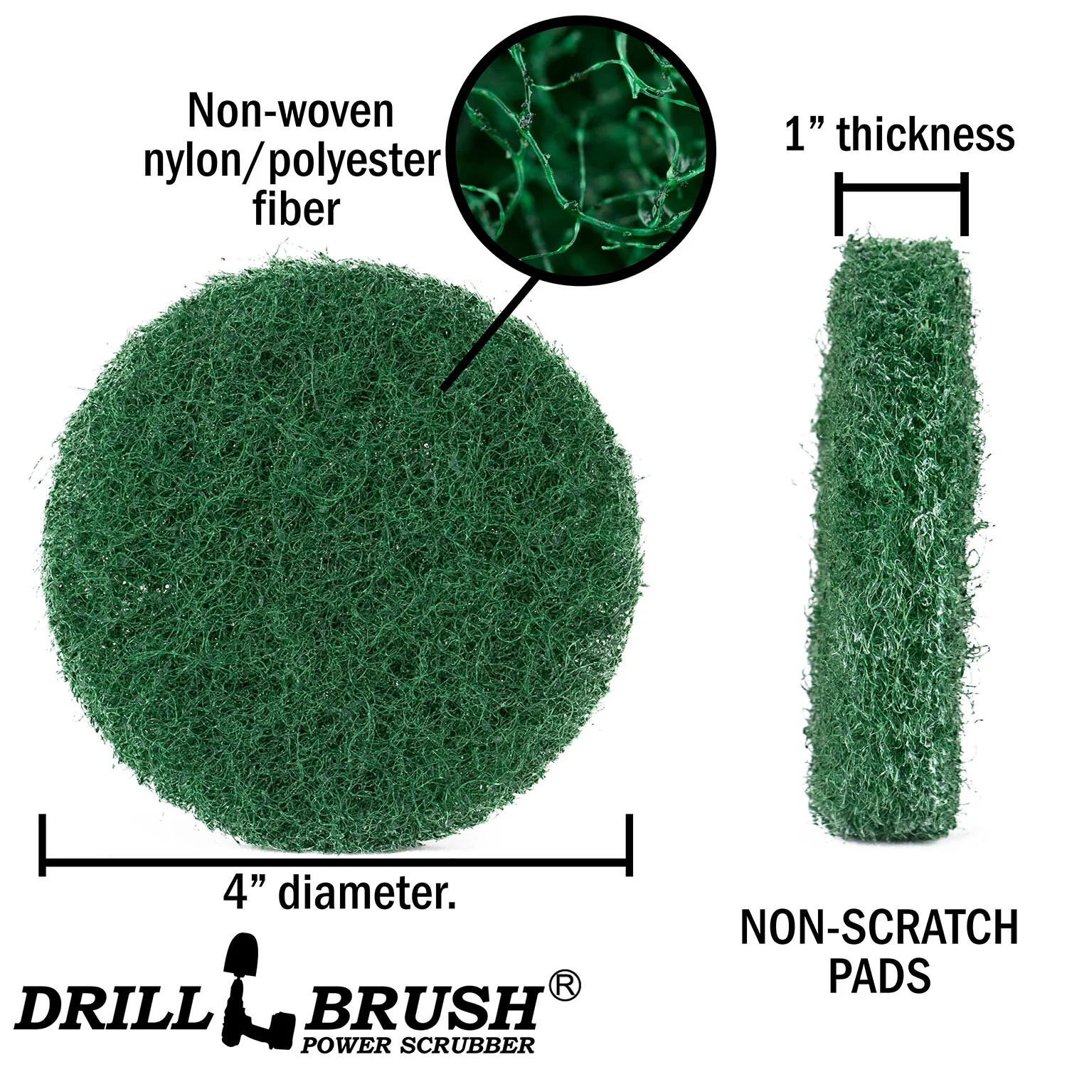 4in Green Scrubbing Pads Refill - Abrasive- Kitchen & Grill Cleaning | 4in-P4G-refill-DB - Image 4
