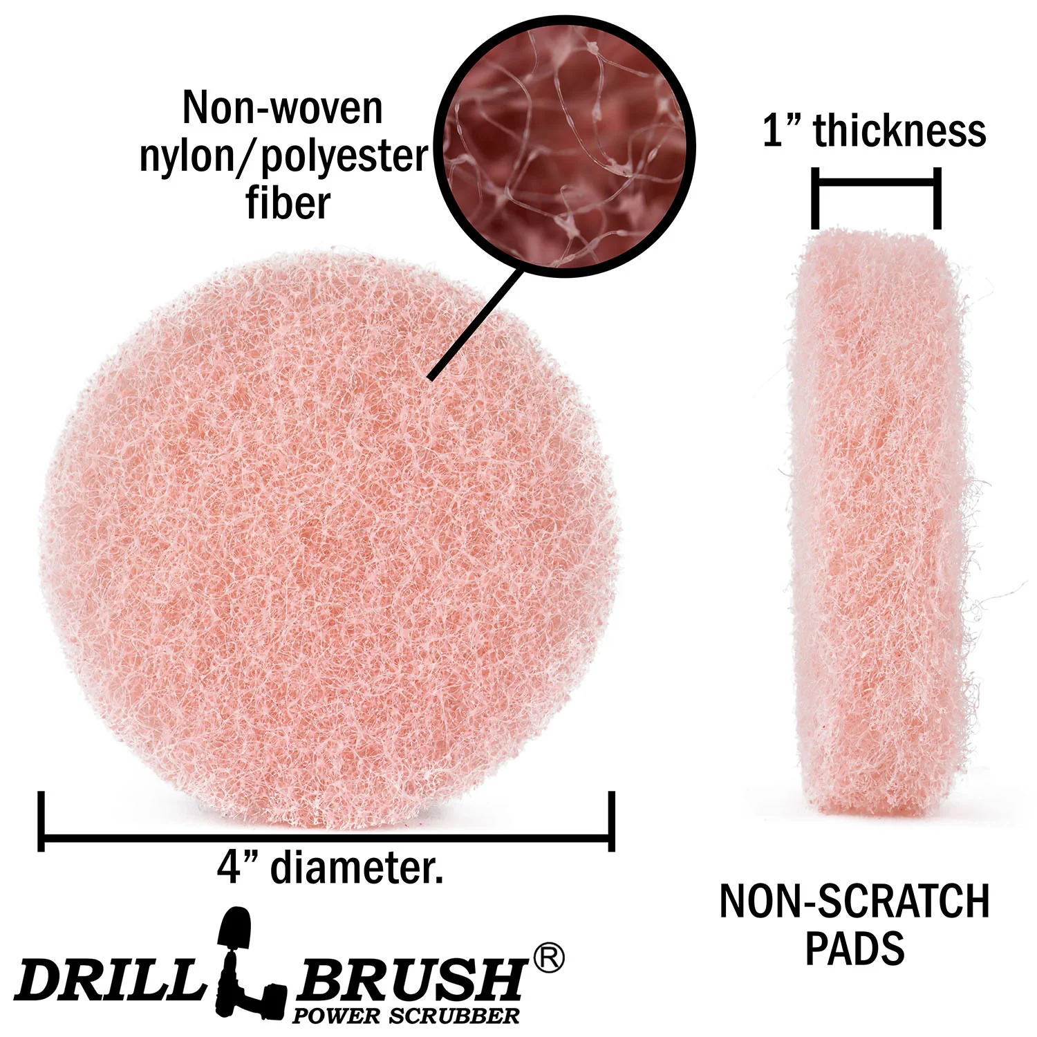 4 Inch Pink Scrubbing Pad Refill - Image 4