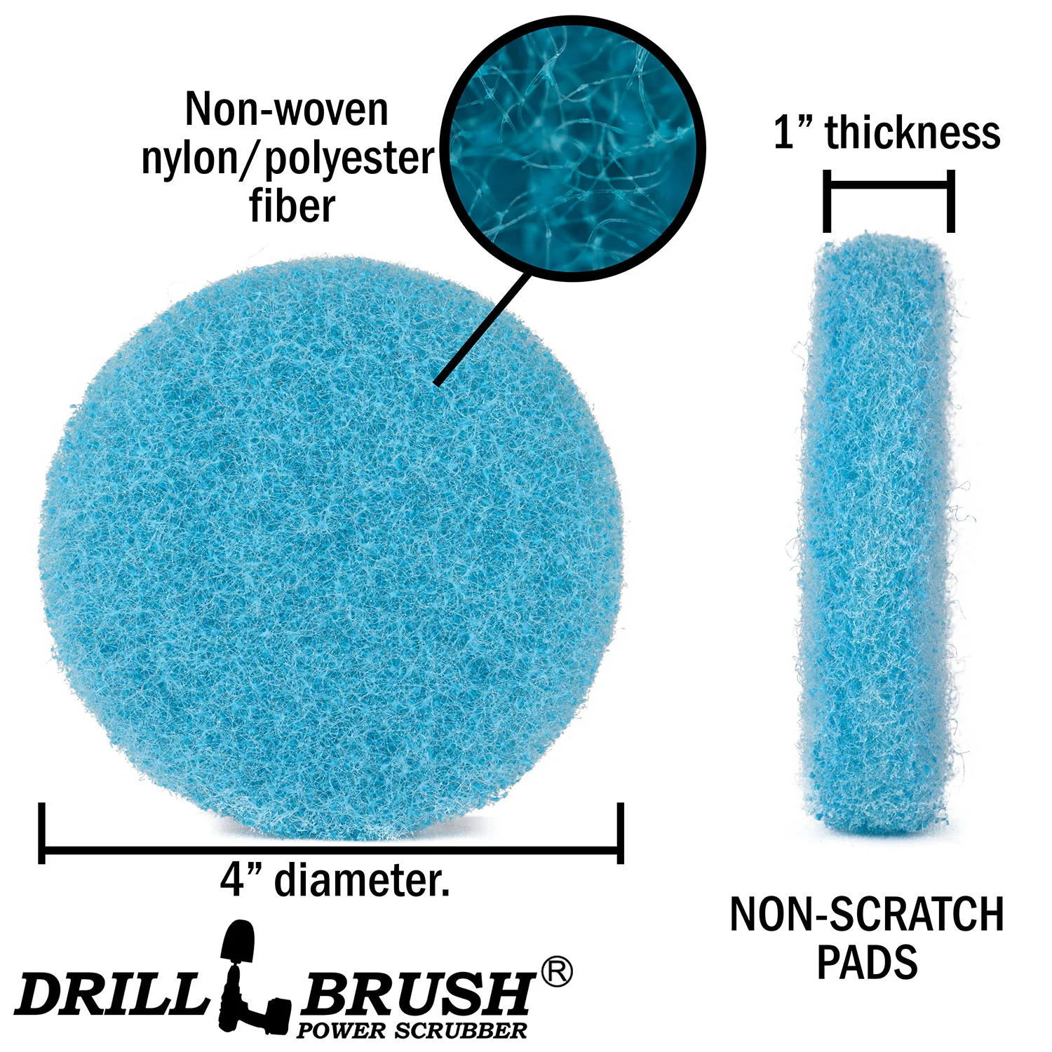 4 Inch Light Blue Scrubbing Pad Refill - Image 3