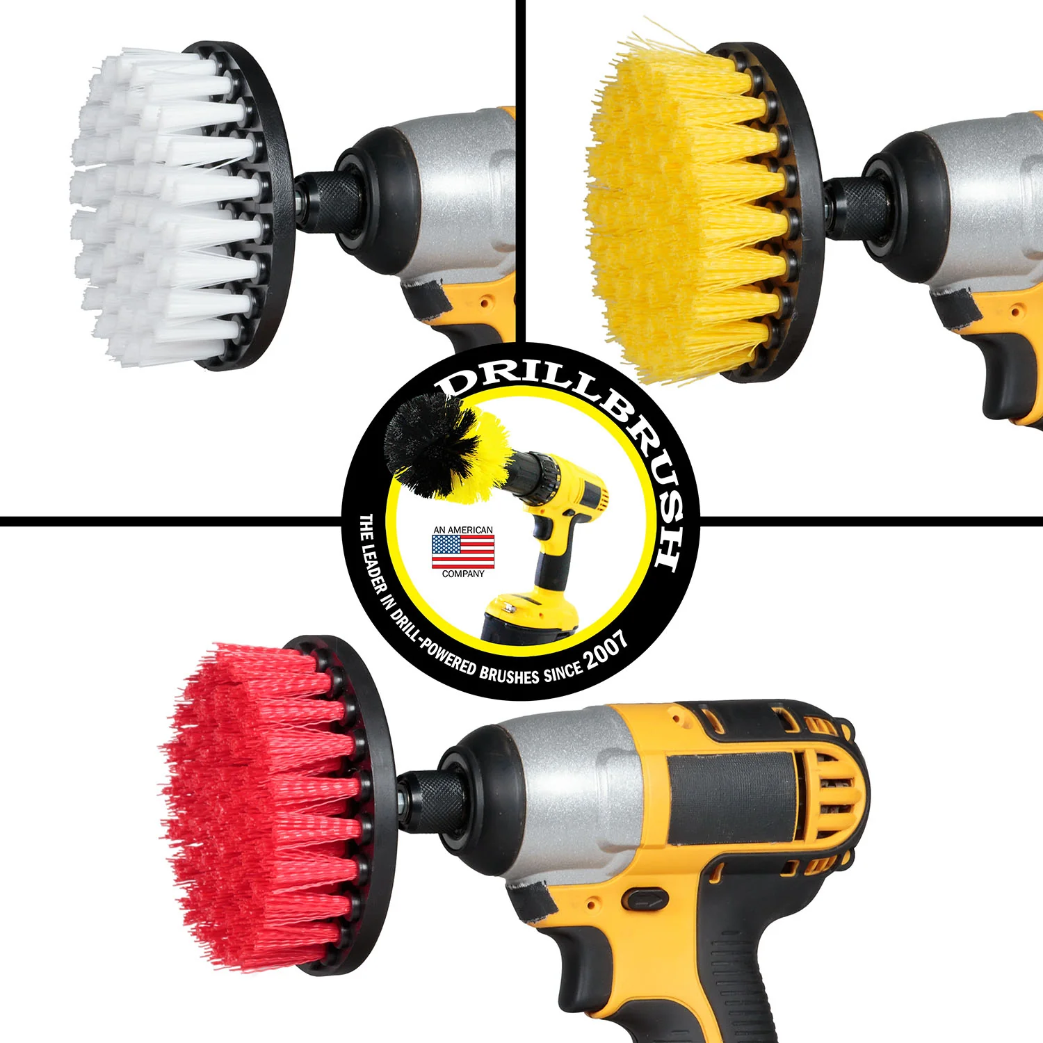 4in 3pc. Kit - Soft, Medium, & Stiff Bristles - Auto, Bathroom, & Patio | 4in-S-WYR-QC-DB - Image 4