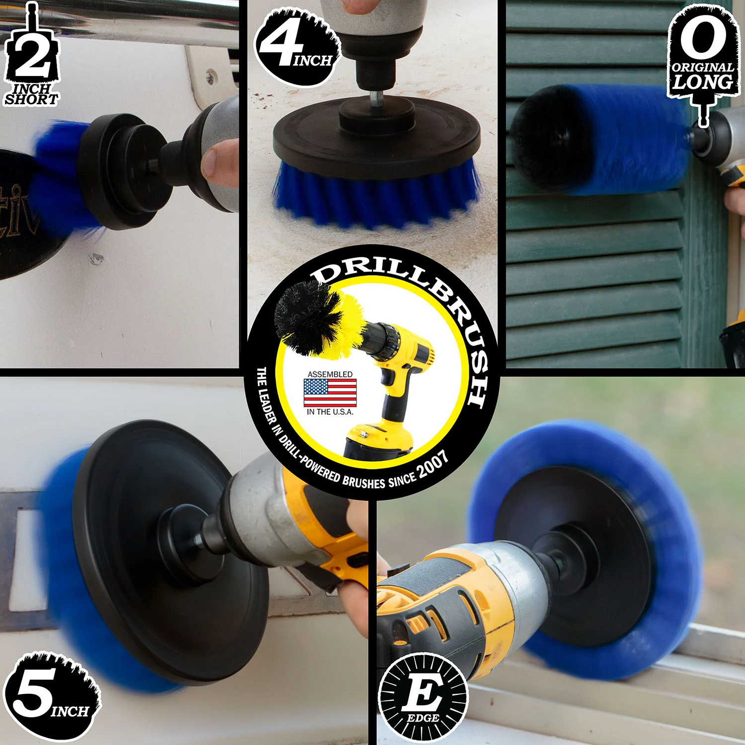 5in Flat Brush, 4in Flat Brush, 2in Short Brush, and Jumbo Original all in Medium Blue - Aquarium Cleaning Products  | B-S-E542J-QC-DB - Image 4