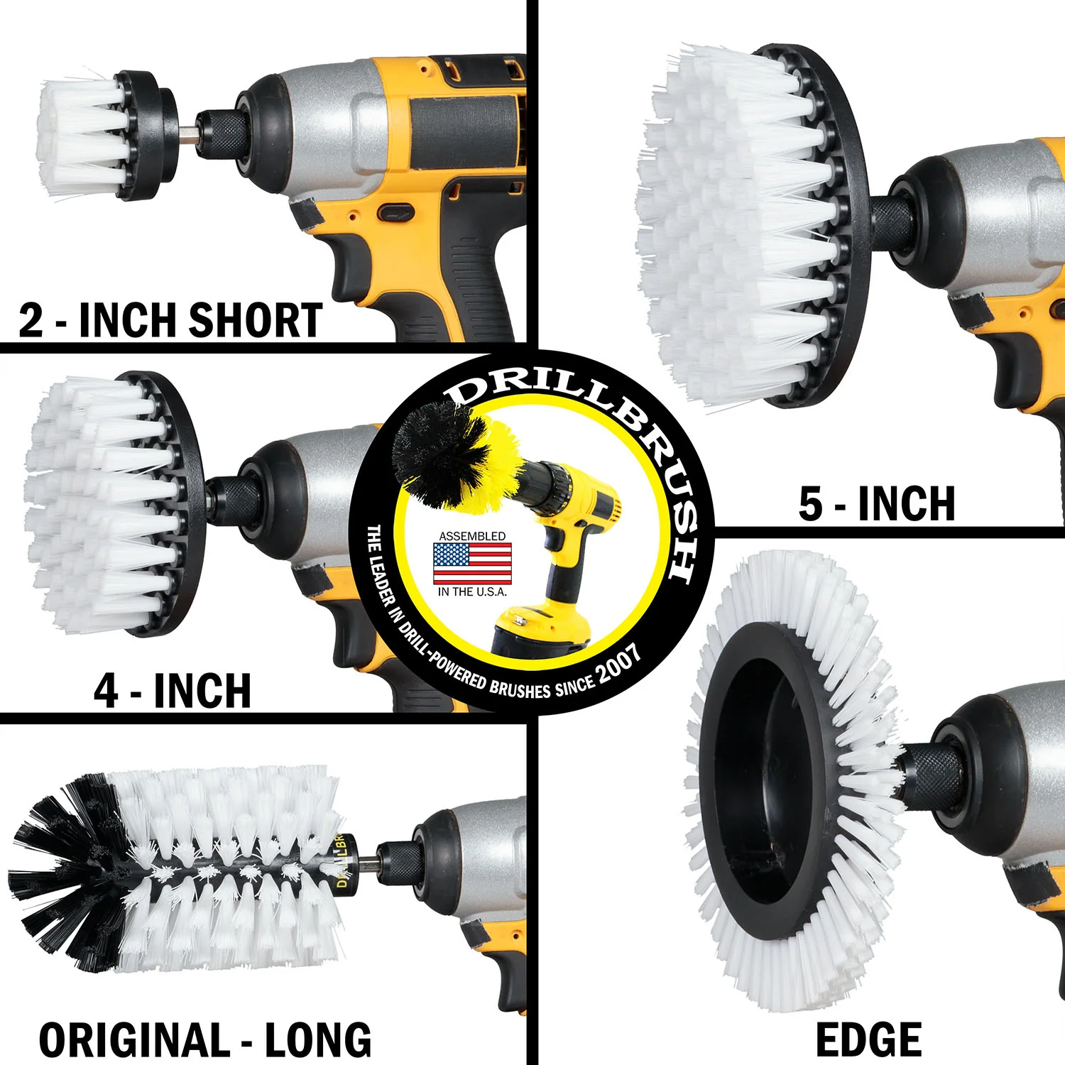 5in Flat Brush, 4in Flat Brush, 2in Short Brush, and Jumbo Original all in Soft White - Home & Auto Cleaning Products  | W-S-E542J-QC-DB - Image 3