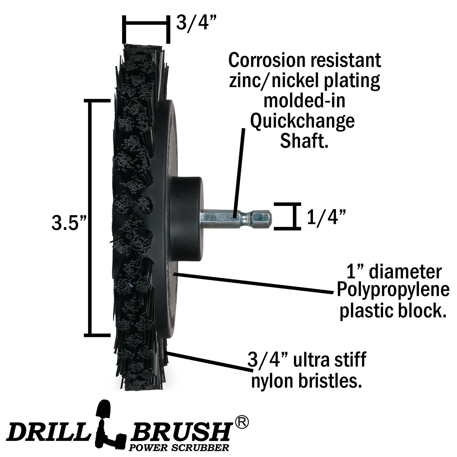 5in Flat Brush, 4in Flat Brush, 2in Short Brush, and Jumbo Original all in Ultra Stiff Black - Grill Cleaning Products  | K-S-E542J-QC-DB - Image 6