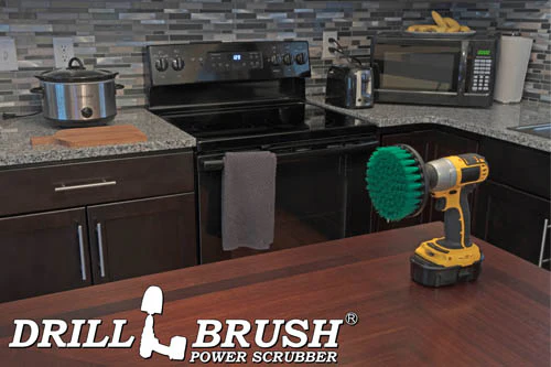 5in Green Brush - Medium Stiffness - Kitchen Counter & Tile Cleaning | 5in-S-G-QC-DB - Image 5