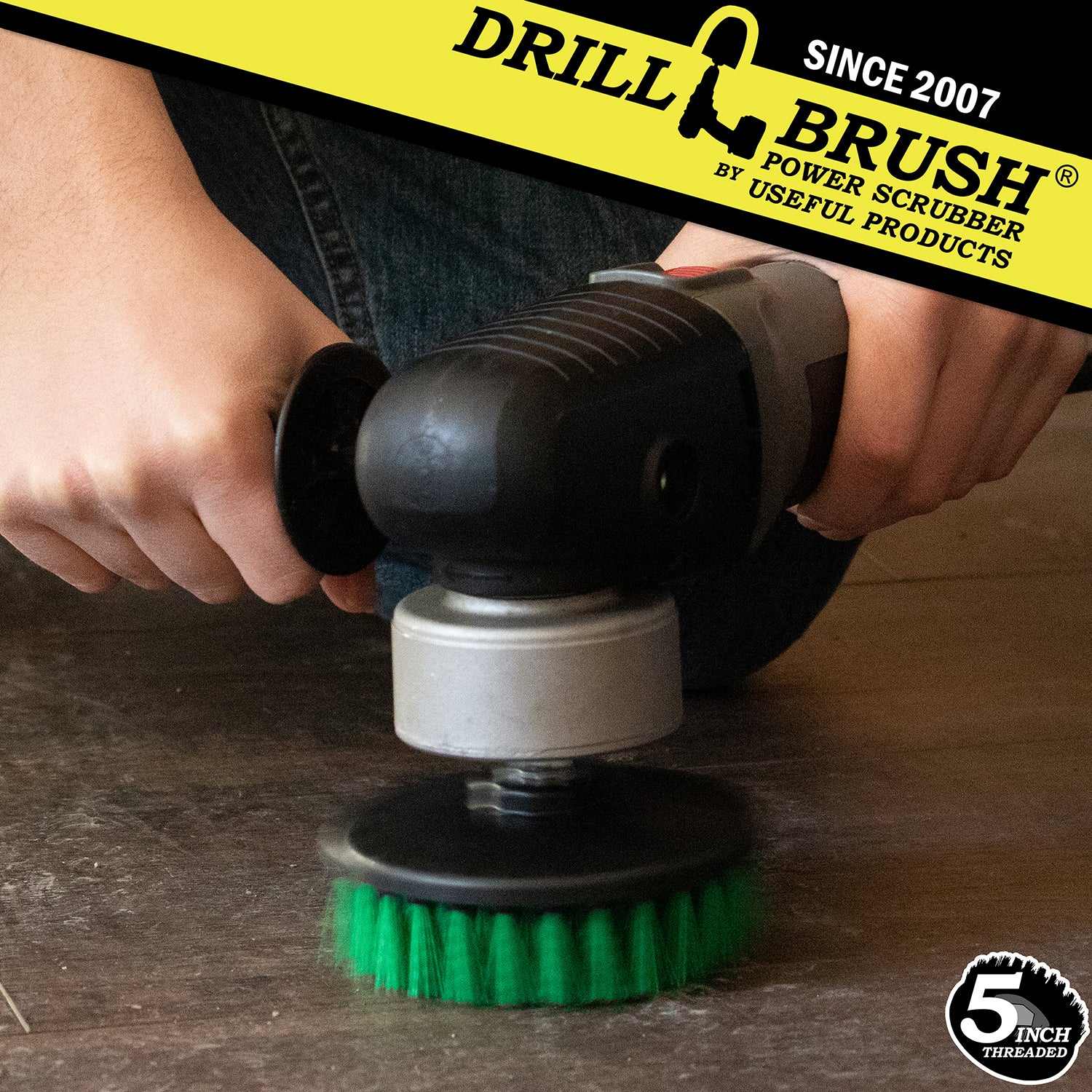 5in Green Brush - Medium Stiffness - Kitchen Counter & Tile Cleaning | 5in-S-G-T-DB - Image 3