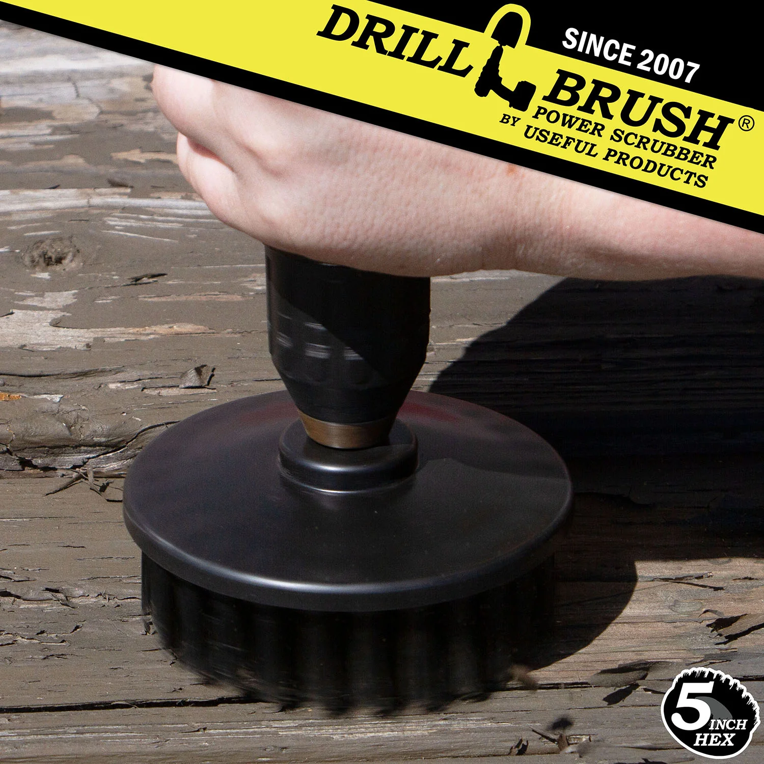 5in Black Brush - Ultra Stiff - Short Bristles - Heavy Duty Cleaning | 5in-S-K-H-DB - Image 3