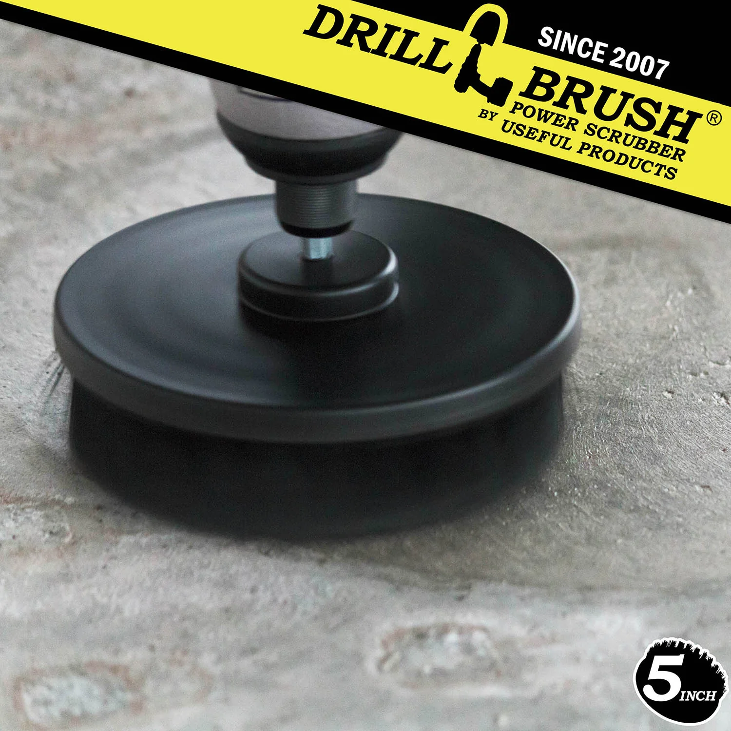 5in Black Brush - Ultra Stiff - Short Bristles - Stone & Concrete Cleaning | 5in-S-K-QC-DB - Image 3