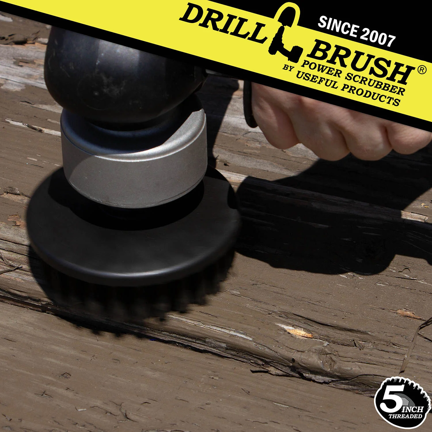 5in Black Brush - Ultra Stiff - Short Bristles - Stone & Concrete Cleaning | 5in-S-K-T-DB - Image 3