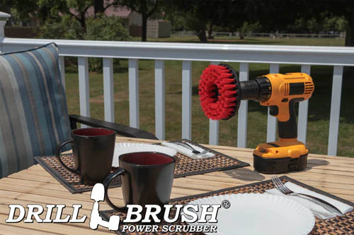 5in Red Brush - Stiff Bristles - Masonry & Lawn Furniture Cleaning | 5in-S-R-H-DB - Image 5