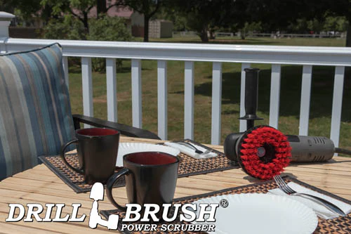 5in Red Brush - Stiff Bristles - Masonry & Lawn Furniture Cleaning | 5in-S-R-T-DB - Image 5