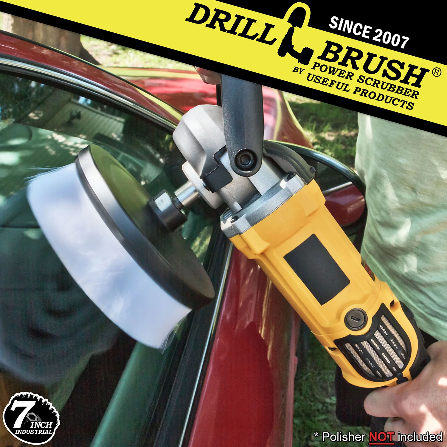 7in White Brush - Industrial Low Stiffness - Commercial Carpet Cleaning | 7in-L-W-T-DB - Image 3