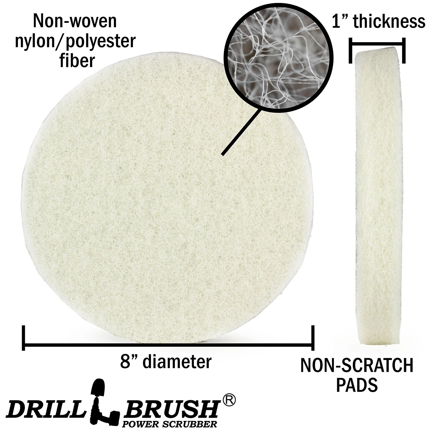 8 Inch Diameter White Fine Replacement Polishing Pad - Image 3