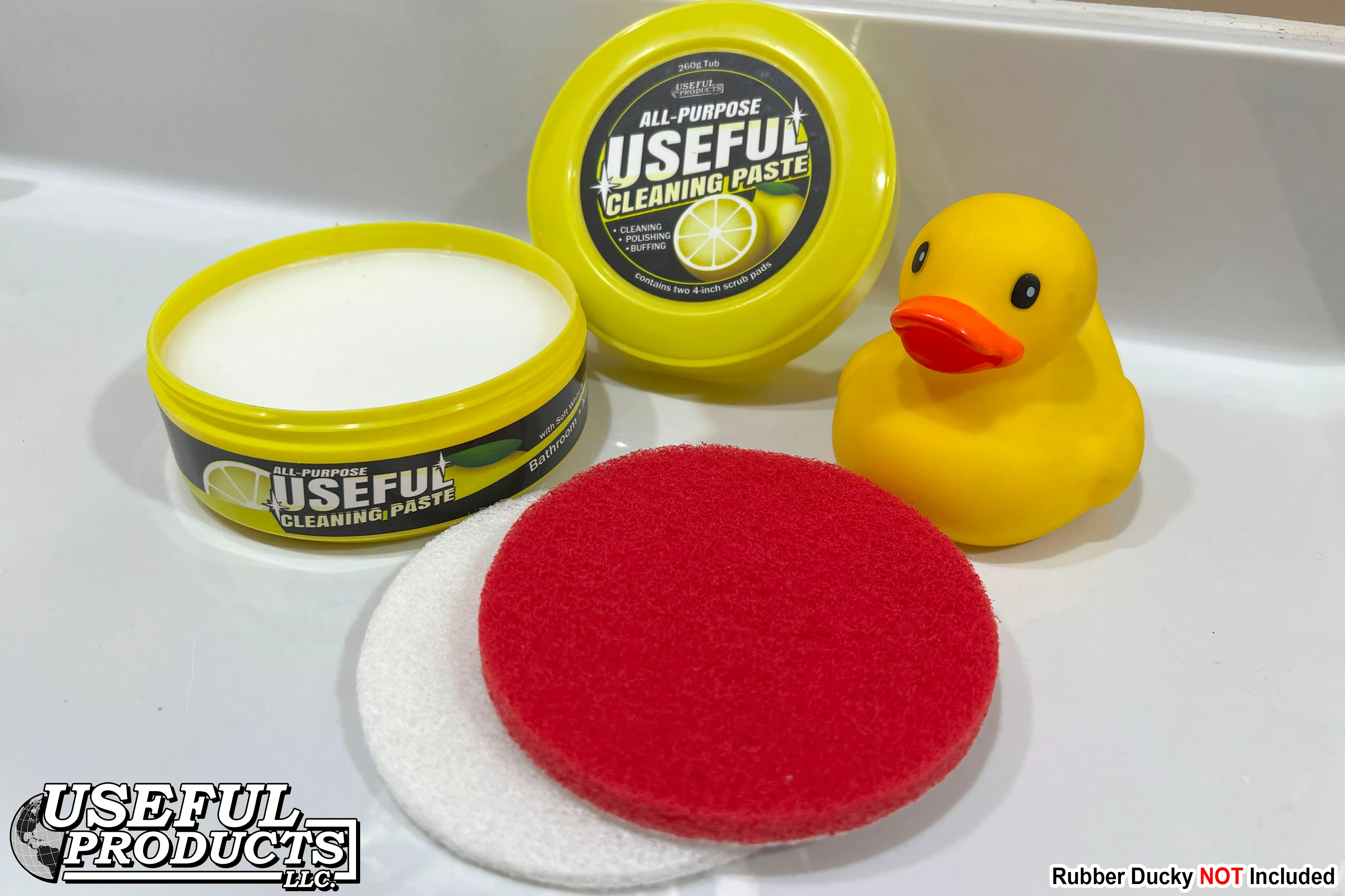 All-Purpose Useful Cleaning Paste | Tile, Grout, Linoleum, Stainless Steel Cleaning | 260g Citrus-Scented Multi-Purpose Cleaner with Soft White and Medium Red Scrub Pads - Image 9