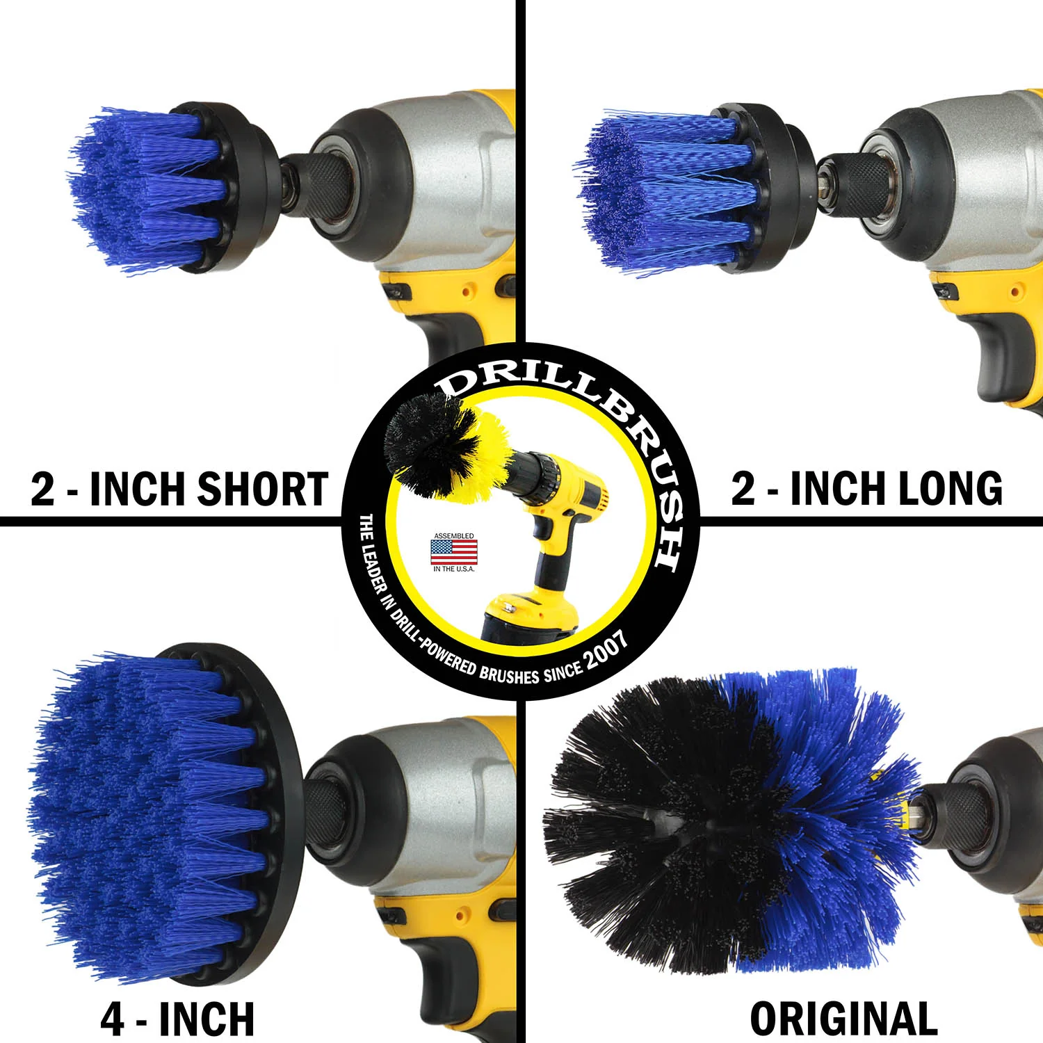 Original, 4in, 2in, & 2in-L Blue Brushes - Medium Bristles - Pool & Marine | B-42OS-2L-QC-DB - Image 4