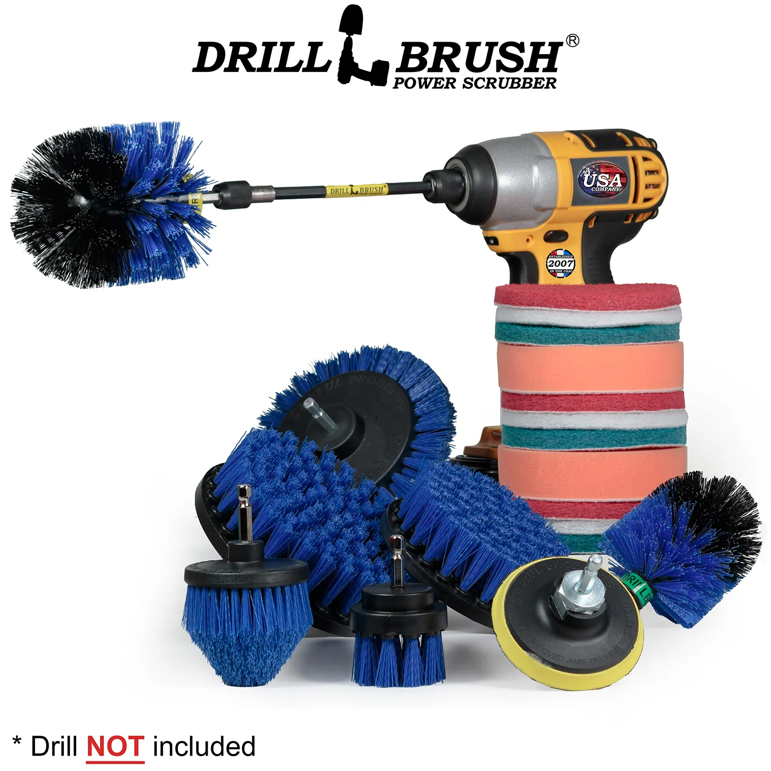 21-piece Blue Brush Kit - Medium Bristles | B-E542OMCS-P4-3WRB-2F-3V-5X-QC-DB - Image 2