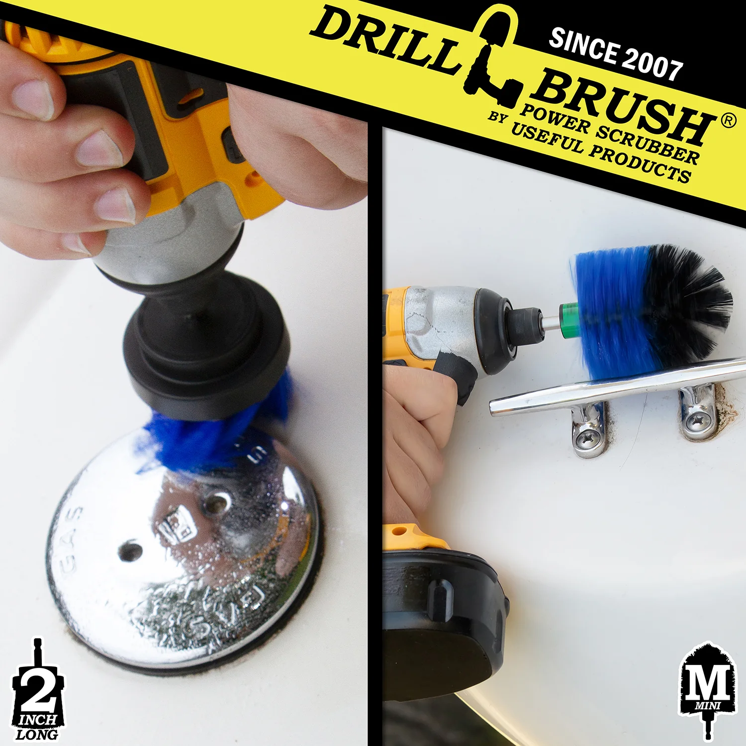 Mini & 2in-L Blue Brushes - Medium Bristles - Marine & Pool Cleaning | B-MS-2L-QC-DB - Image 4