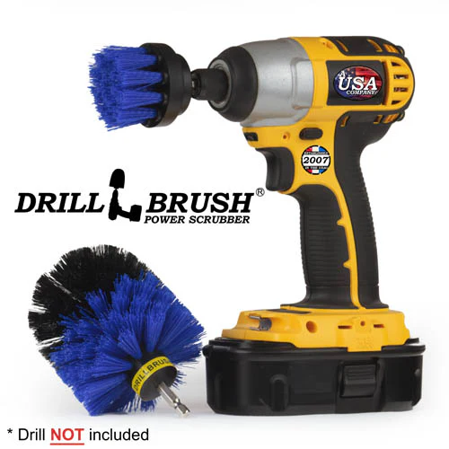 Original & 2in Blue Brushes - Medium Bristles - Marine & Pool Cleaning | B-S-2O-QC-DB - Image 3