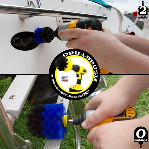 Original & 2in Blue Brushes - Medium Bristles - Marine & Pool Cleaning | B-S-2O-QC-DB - Image 4