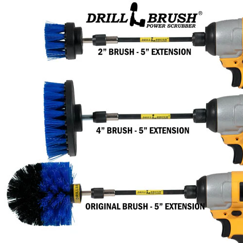 Original, 4in, & 2in Blue Brushes w/5in Ext. - Medium Stiffness - Pool & Marine | B-S-42O-5X-QC-DB - Image 3