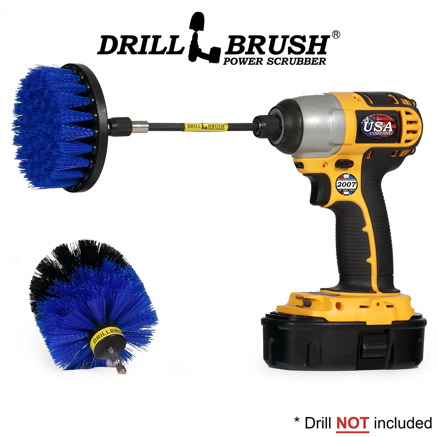 Original & 4in Blue Brushes w/5in Extension - Medium Bristles - Marine & Pool | B-S-4O-5X-QC-DB - Image 4