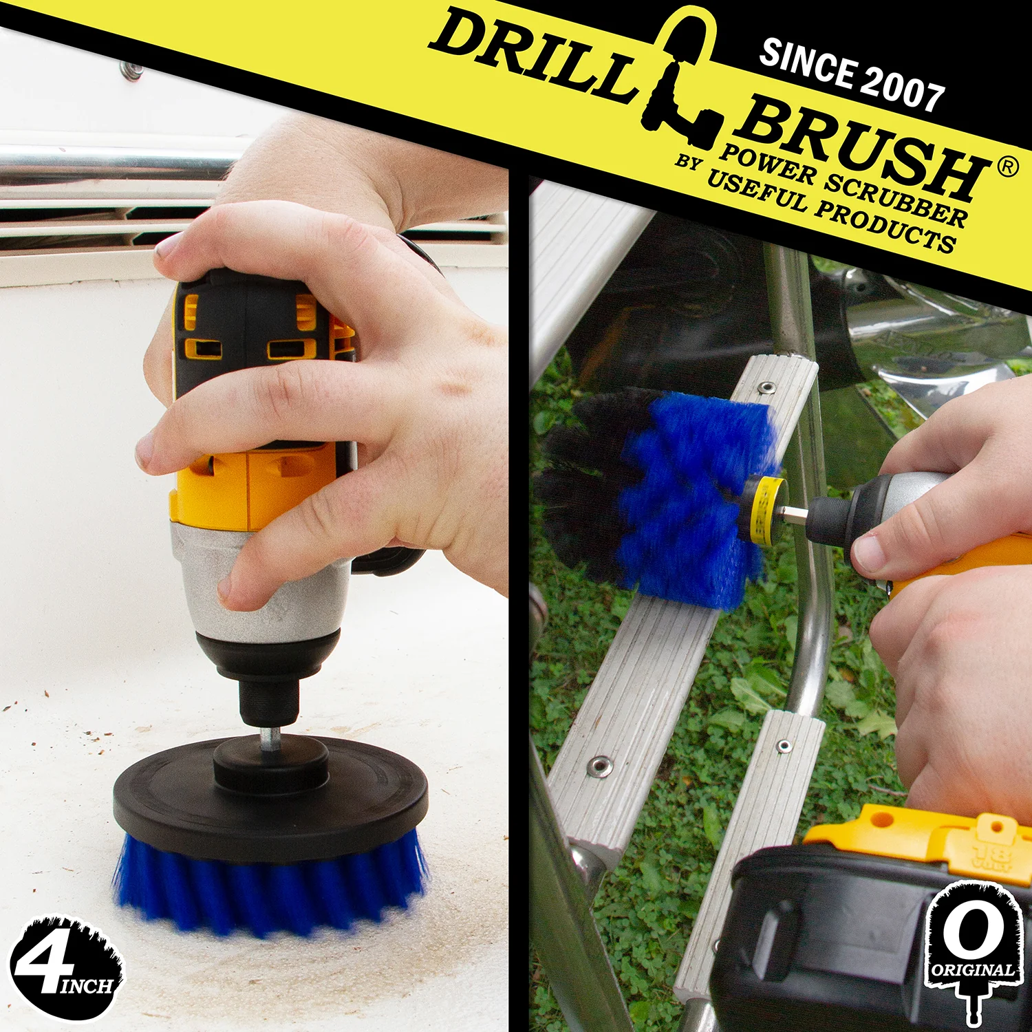 Original & 4in Blue Brushes - Medium Bristles - Marine & Pool Cleaning | B-S-4O-QC-DB - Image 4