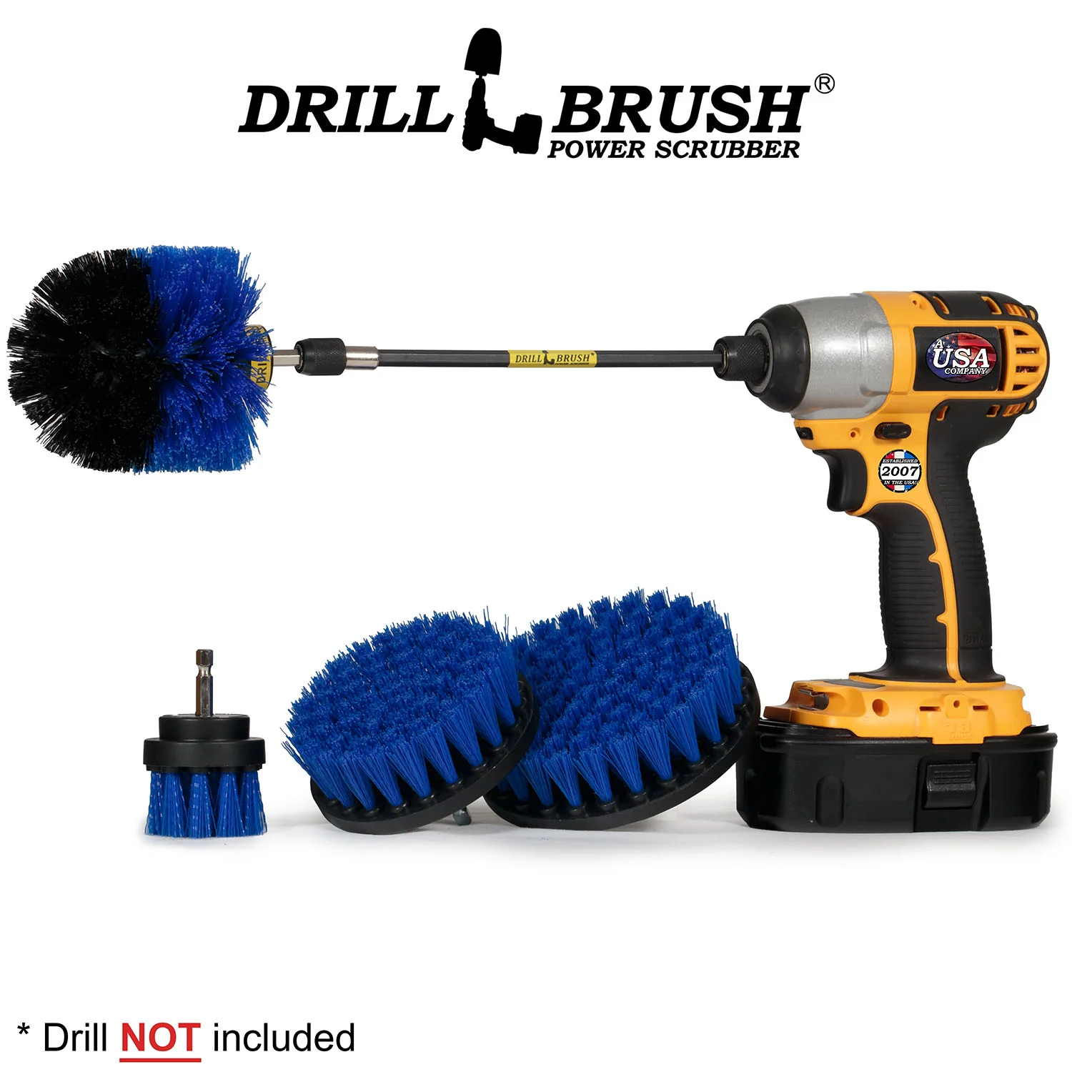 Original, 5in, 4in, & 2in Blue Brushes w/ 7in Ext. - Medium - Marine & Pool | B-S-542O-7X-QC-DB - Image 2
