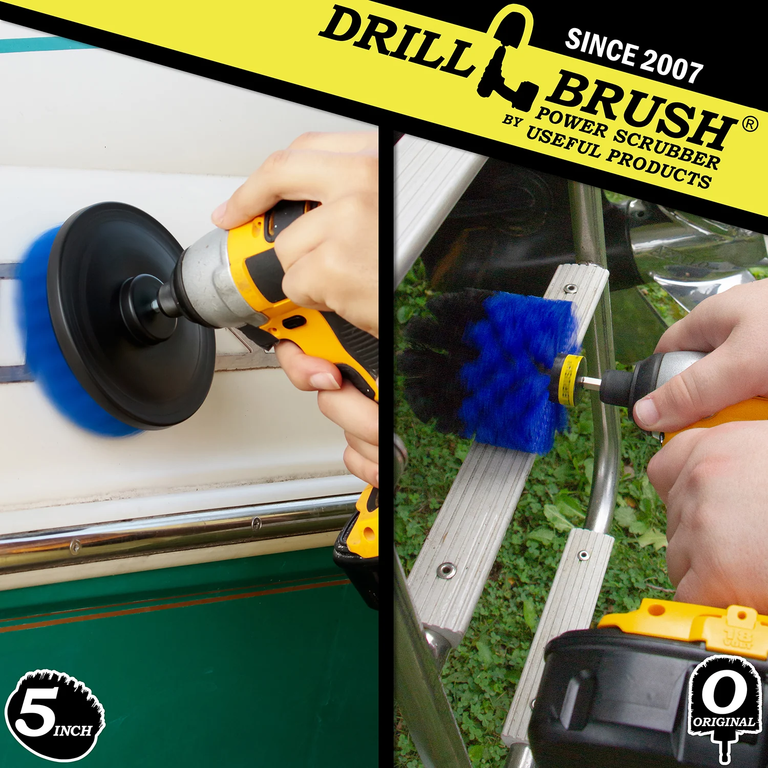 Original & 5in Blue Brushes - Medium Bristles - Marine & Pool Cleaning | B-S-5O-QC-DB - Image 4