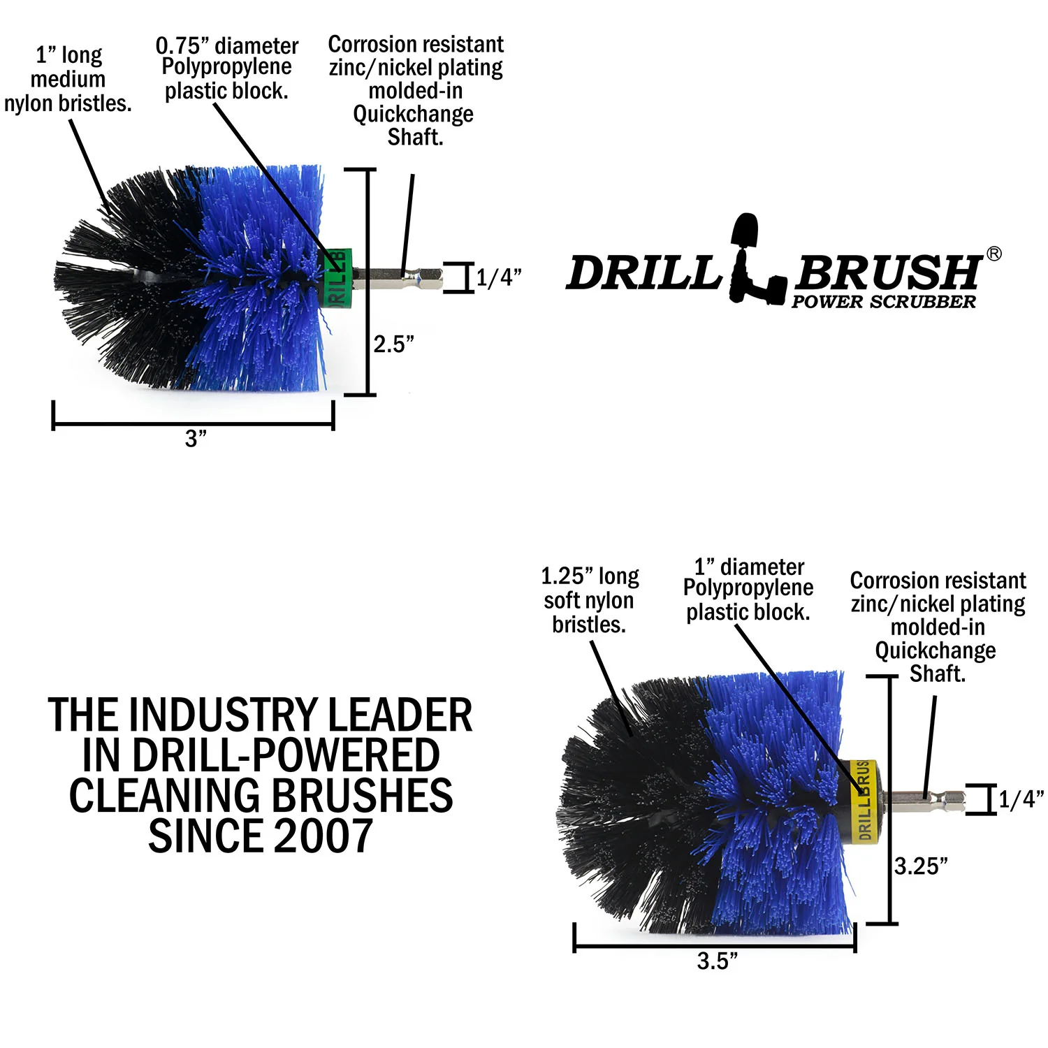 Original & Mini Blue Brushes - Medium Bristles - Marine & Pool Cleaning | B-S-MO-QC-DB - Image 5
