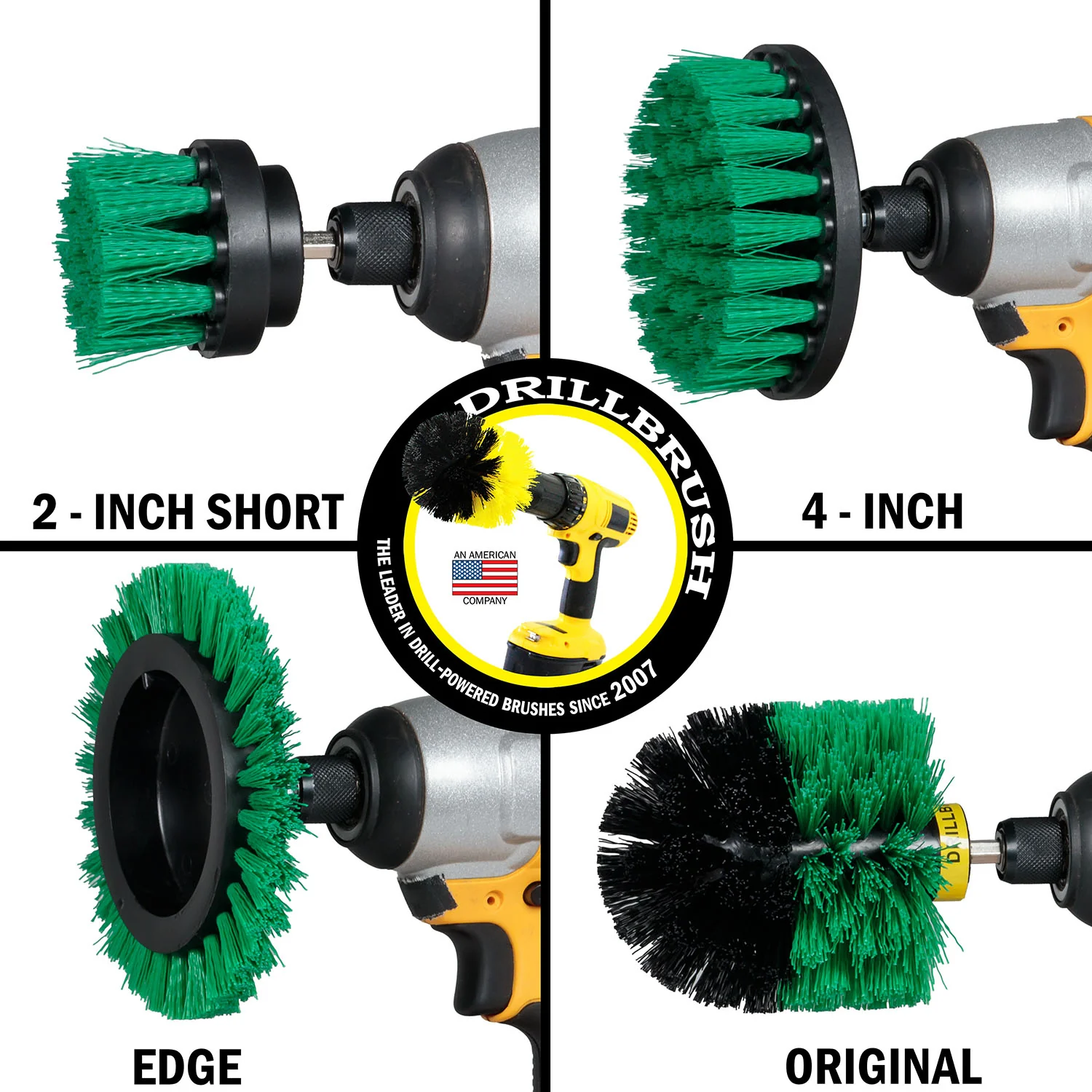 Edge, Original, 4in, & 2in Green Brushes - Medium Stiffness - Kitchen Cleaning | G-S-E42O-QC-DB - Image 3